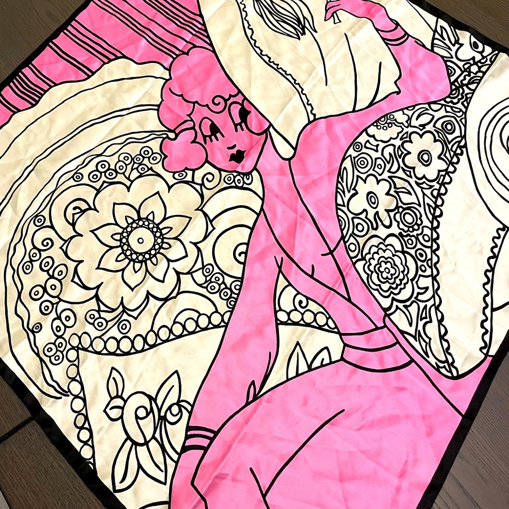 Silk Pink & While Design Marc Jacobs Women’s Scarf